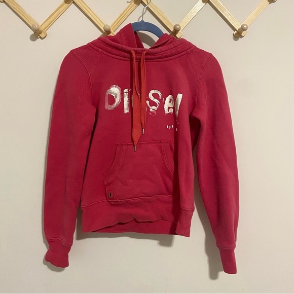 Diesel Tops - Vintage Diesel Hot Pink Logo Hoodie size Small